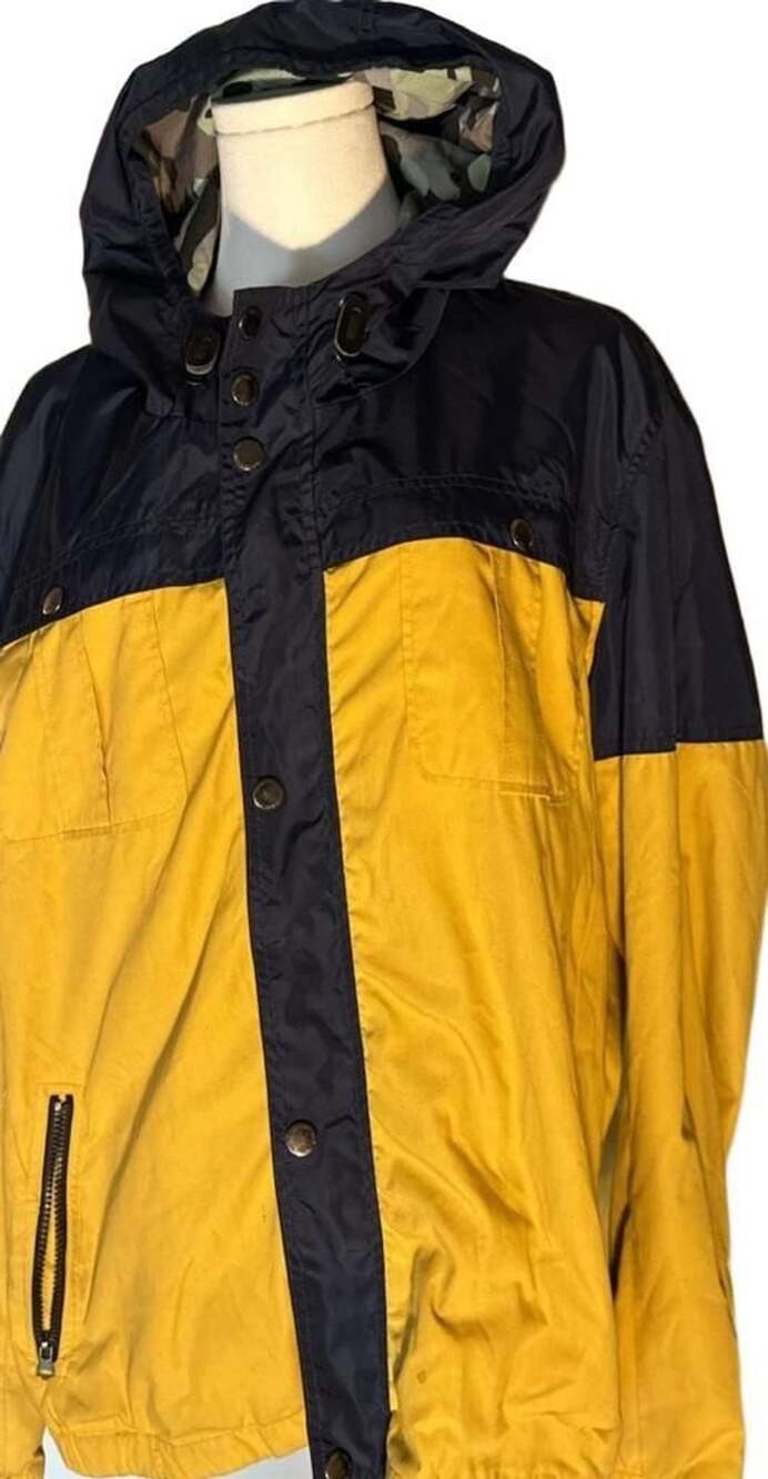 Members Only Jacket Yellow Navy Camo Hooded Coat